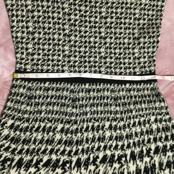 TAYLOR HOUNDSTOOTH Black & White Fit & Flare Dress SIZE S - Picture 6 of 8